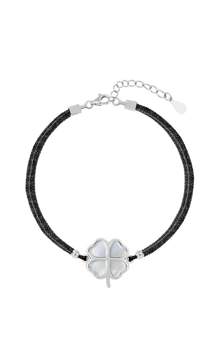 Heart-Shaped Petal Bracelet in Silver color