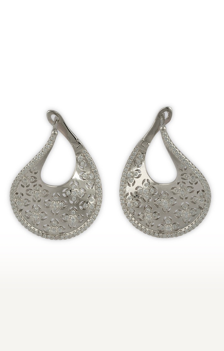 Graceful Textured Silver Earrings