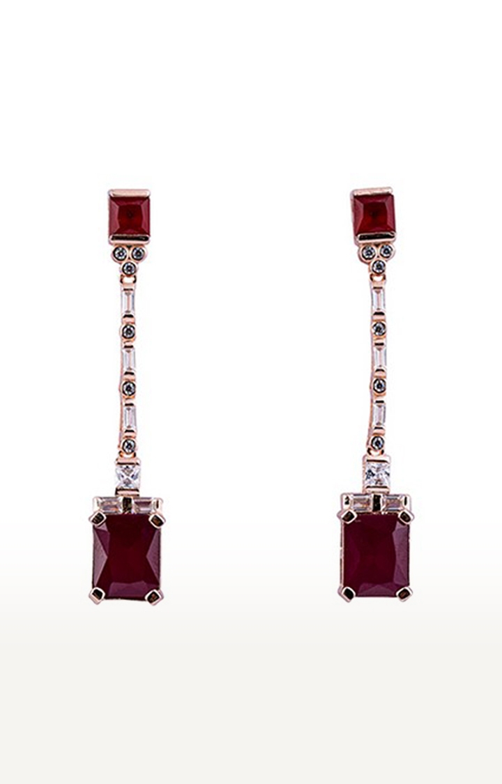 Touch925 | Rose Gold Ruby elegance Earrings