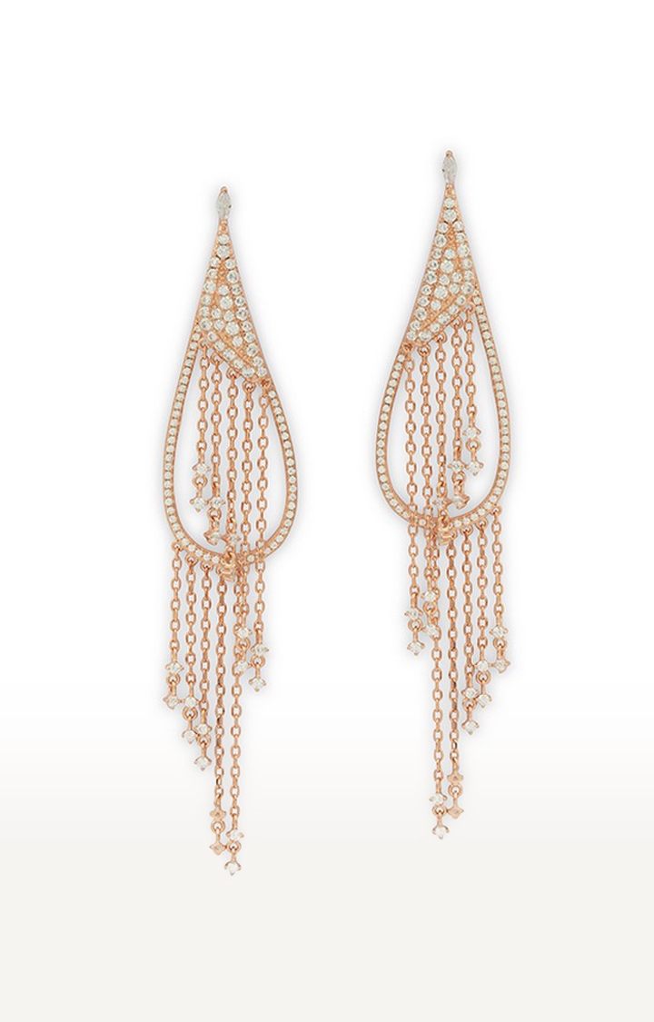 Touch925 | Rose Gold Dainty Cascade Dangling Earrings