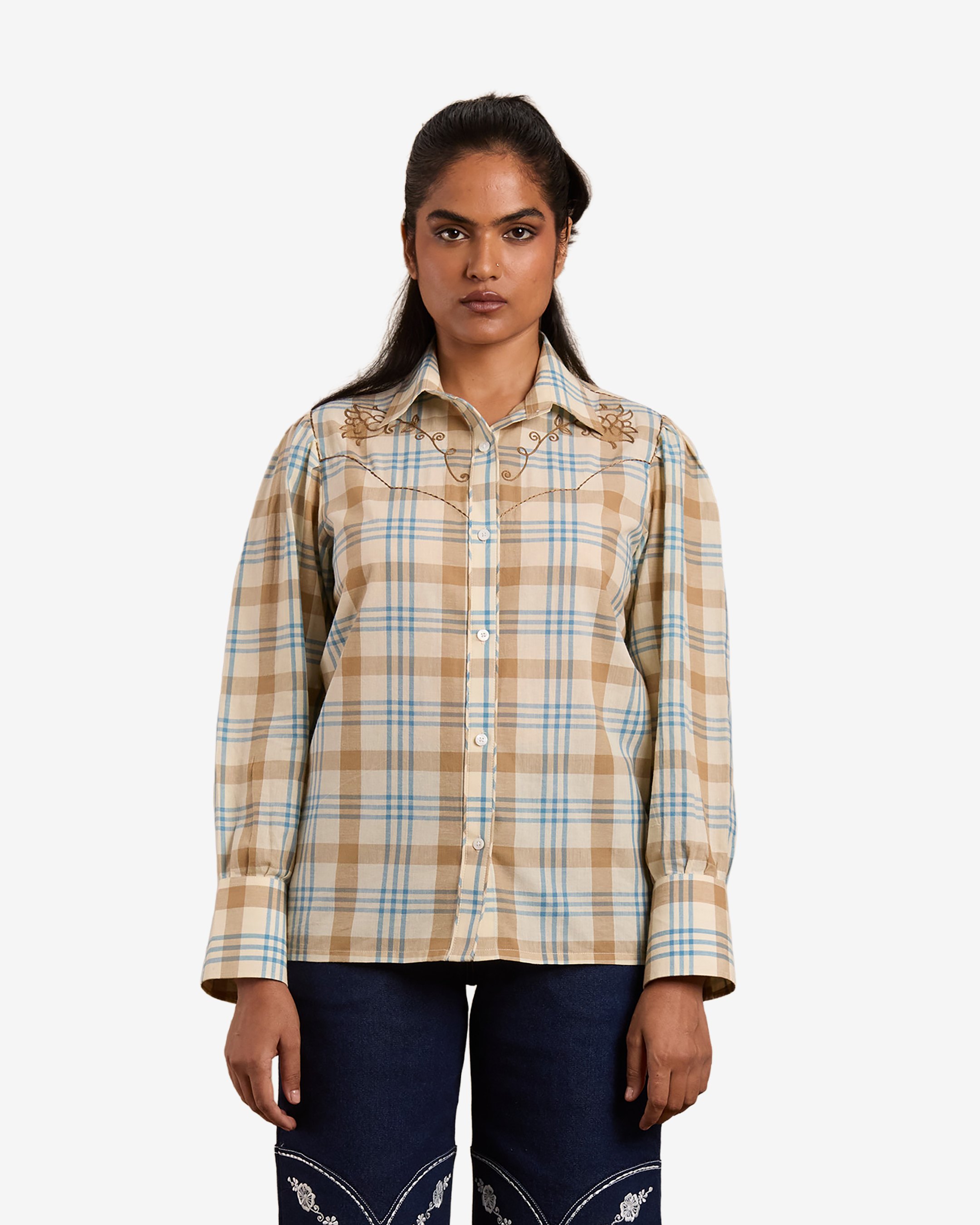 Taalam Roses Embroidered Shirt