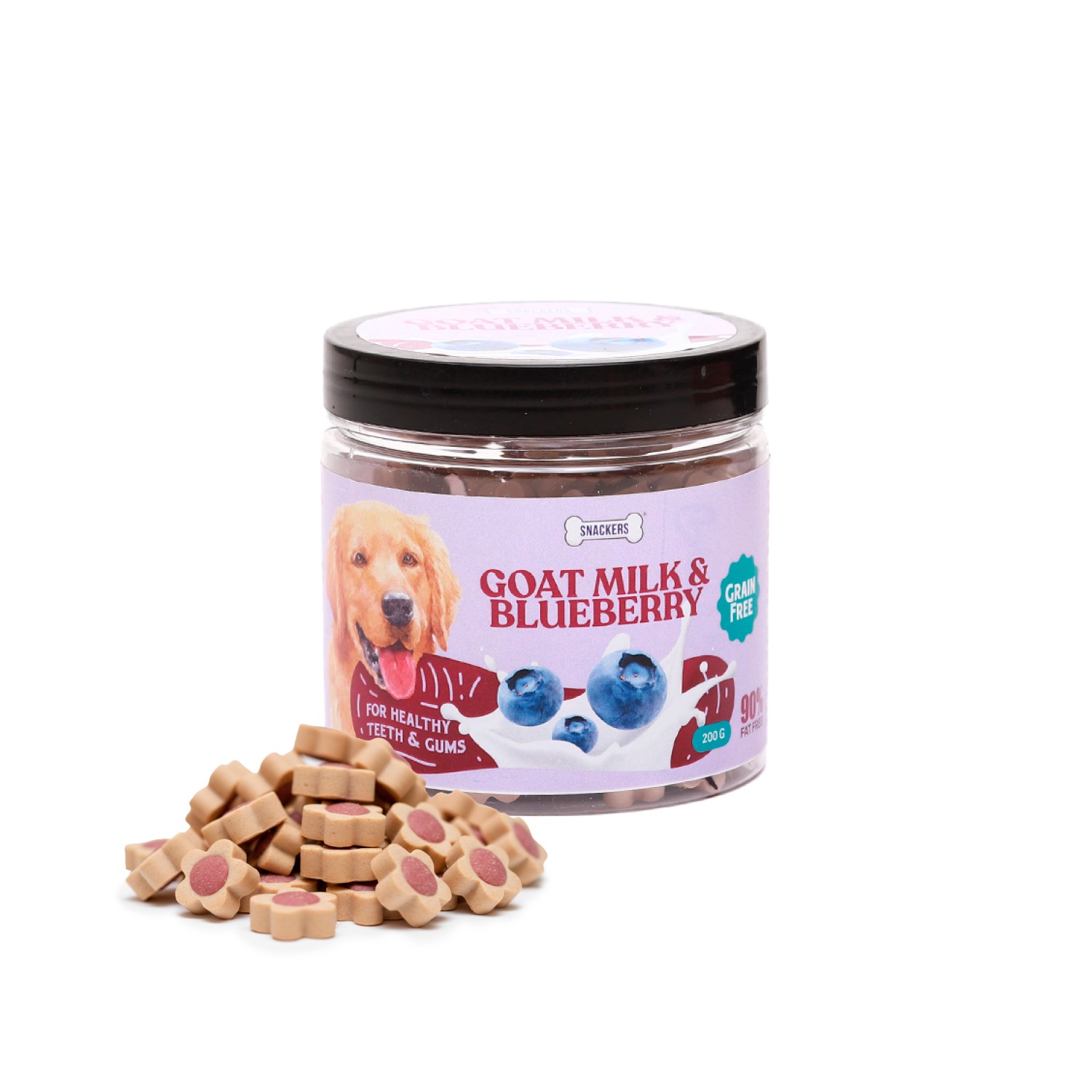 Snackers | Snackers Goat milk & Blueberry Dog Treat, 200g