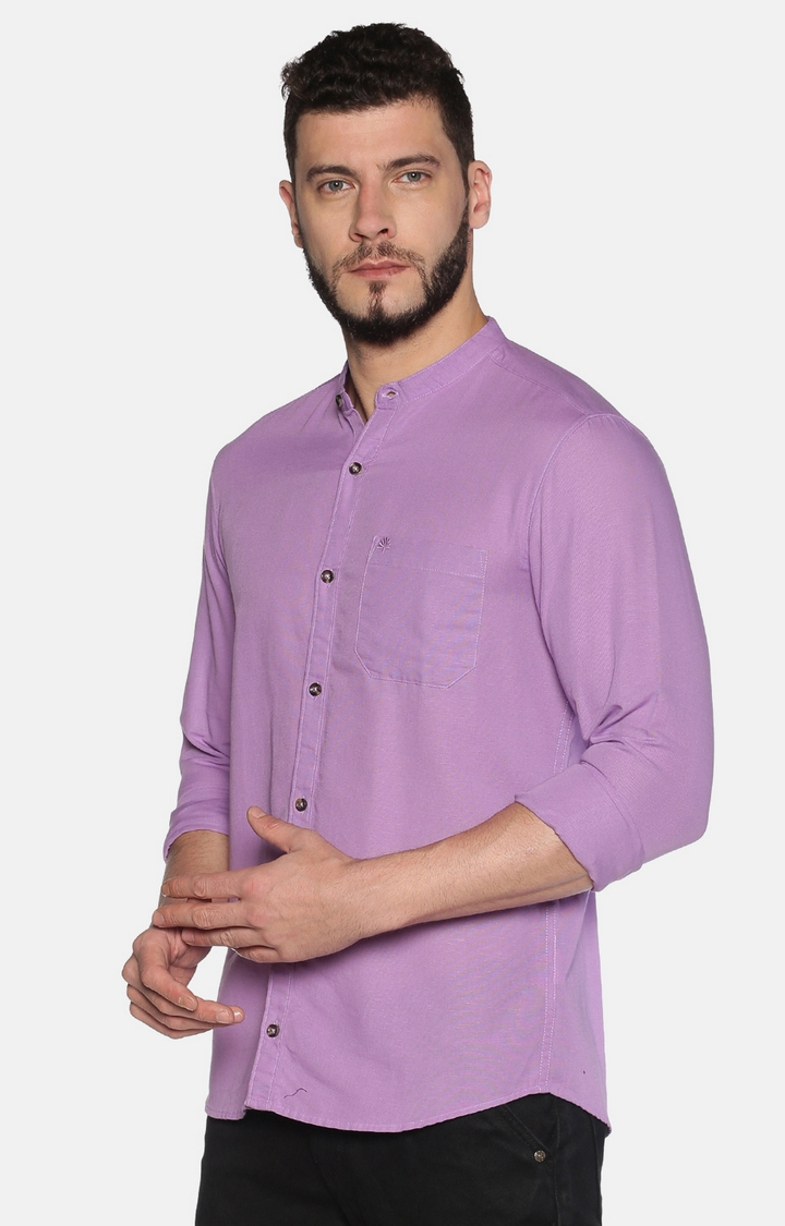 Chennis | Violet Solid Casual Shirts 2