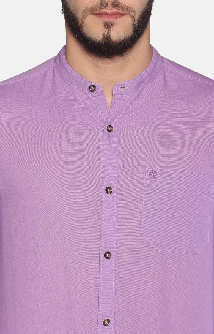 Chennis | Violet Solid Casual Shirts 4