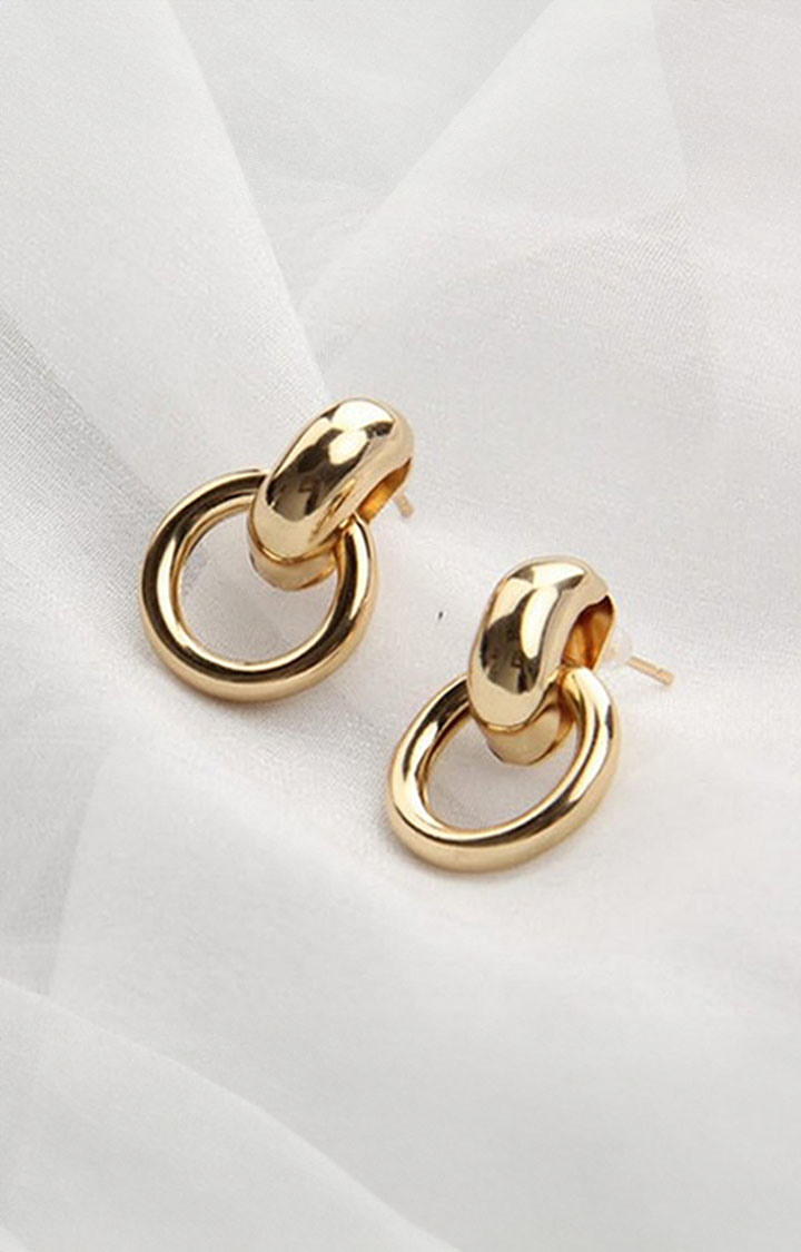 Women s Anti tarnish Cute Bangle Hoops Earrings Gold