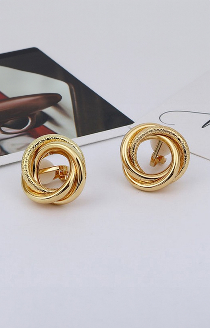 Women's Golden Knotted Shimmer Earrings