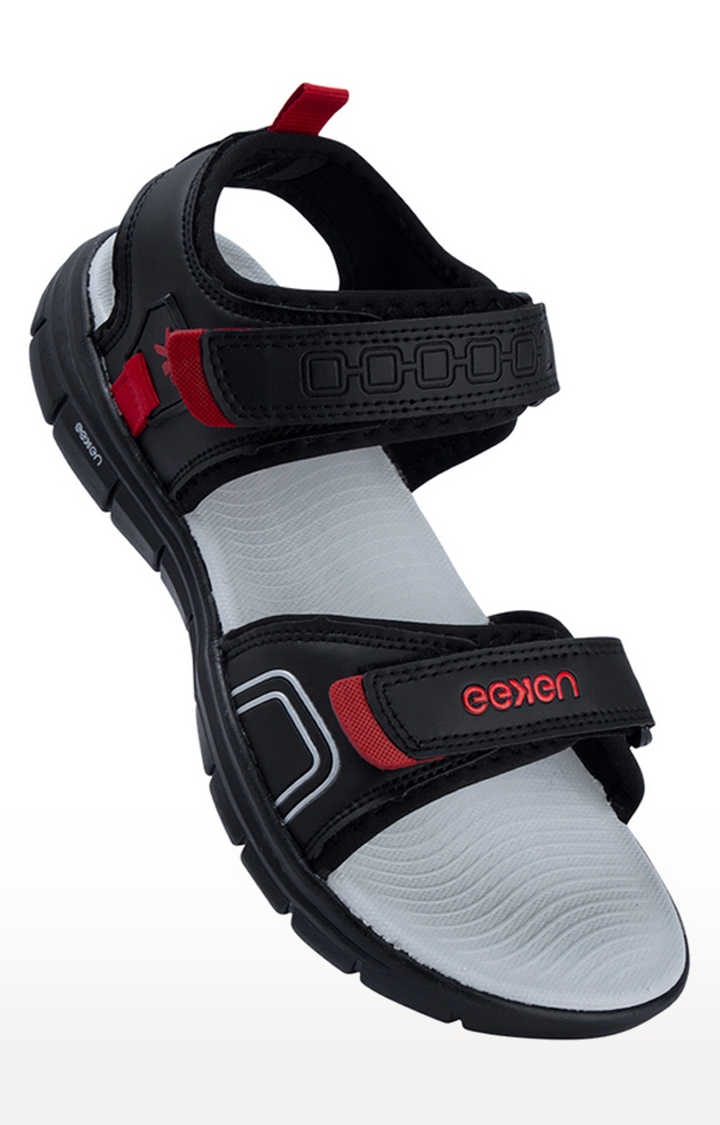 Black Red Mens Sports Sandal Comfortable - Movin Air Shoes