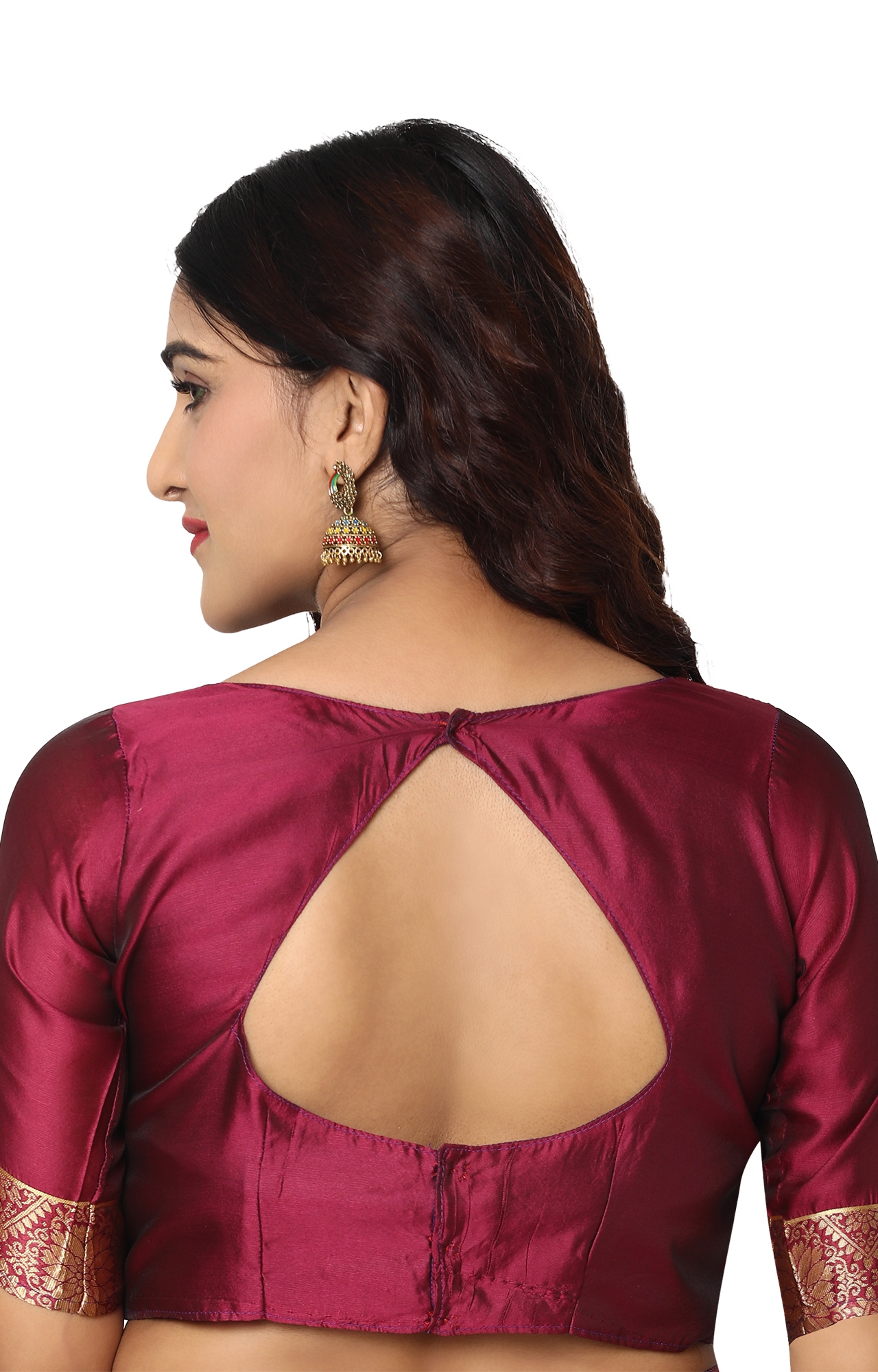 Glemora | Glemora Purple Designer Ethnic Wear Silk Blend Banarasi Traditional Saree 4