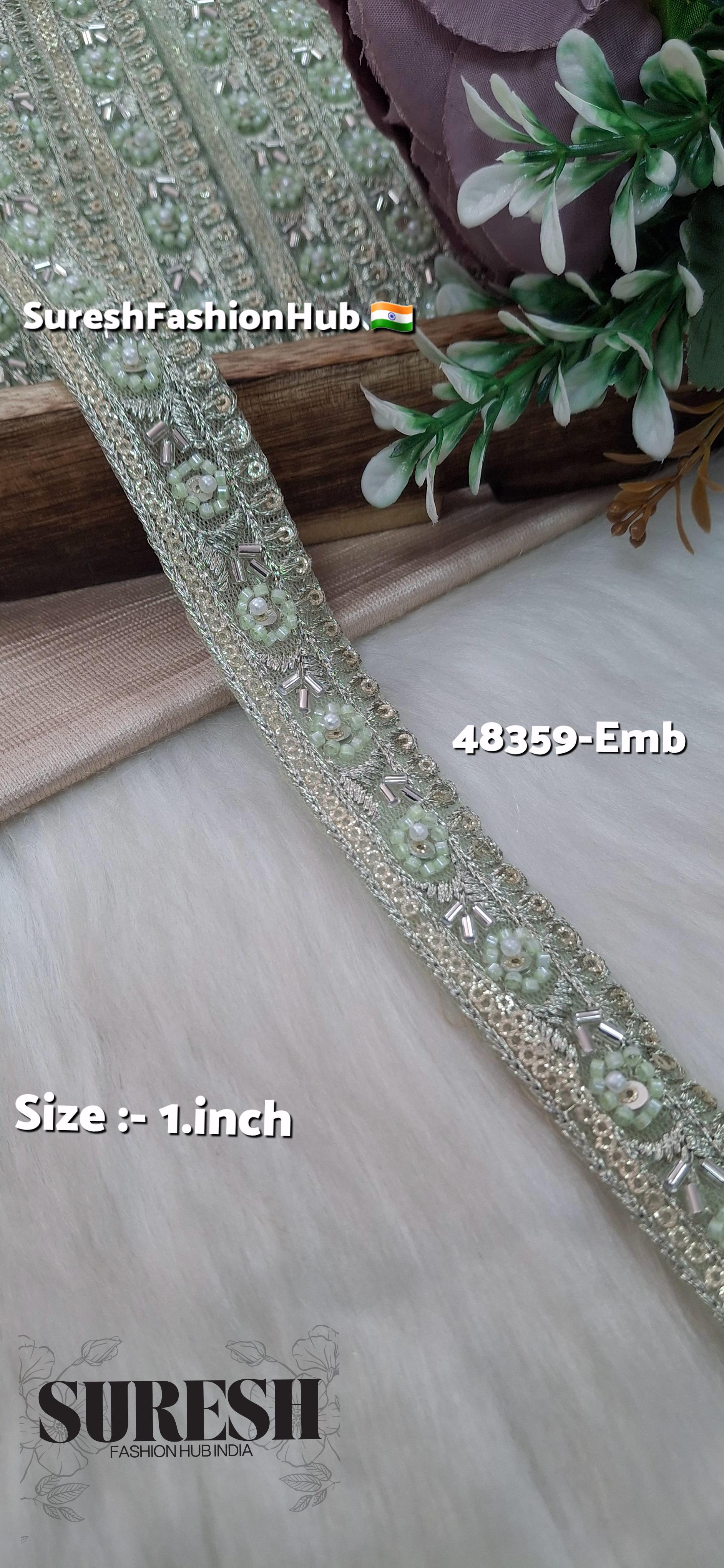 Beaded Floral Charm Net Embroidered Lace