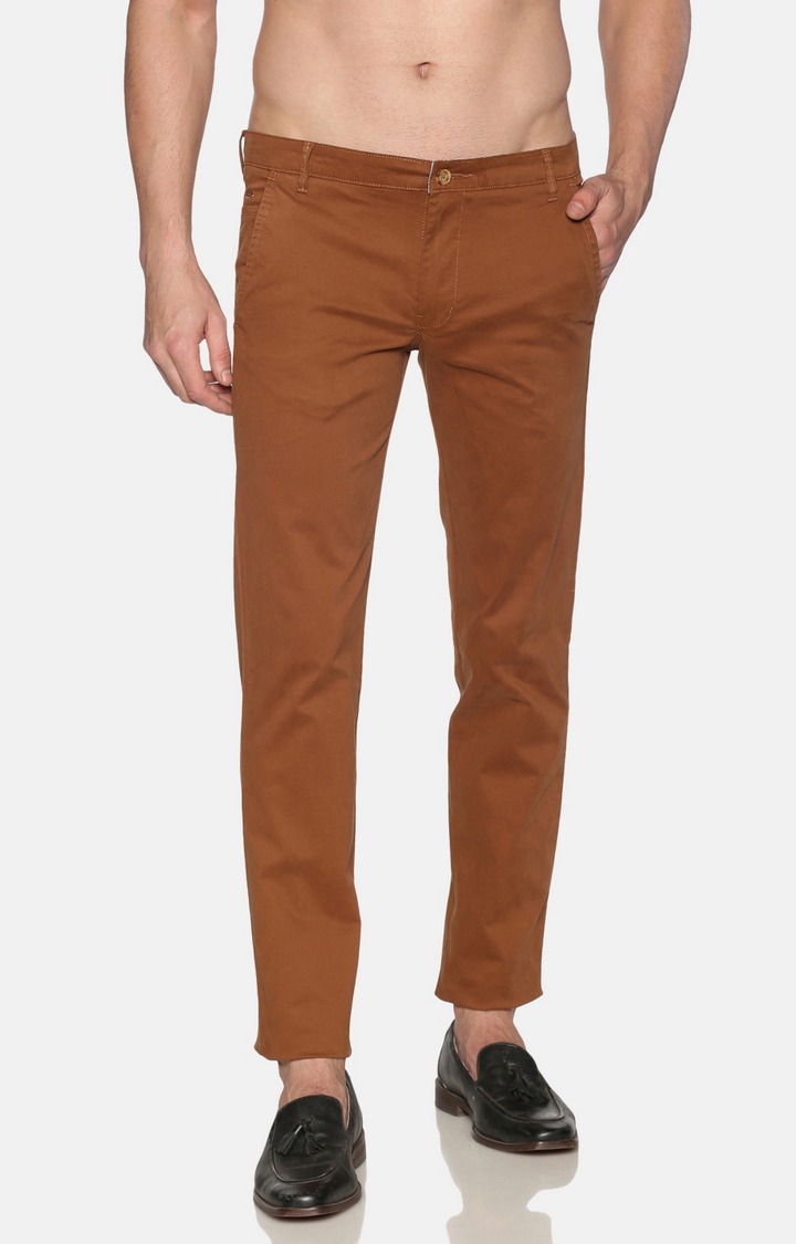 Chennis | Chennis Men's Casual Rust Trousers 0