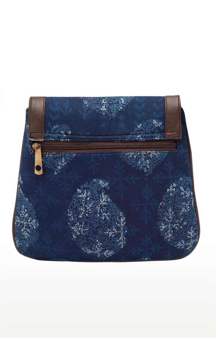 Vivinkaa | Vivinkaa Indigo Blue Tassel Printed Sling Bag 1