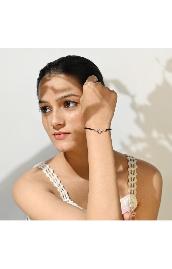 Half Stone Bracelet in Silver color