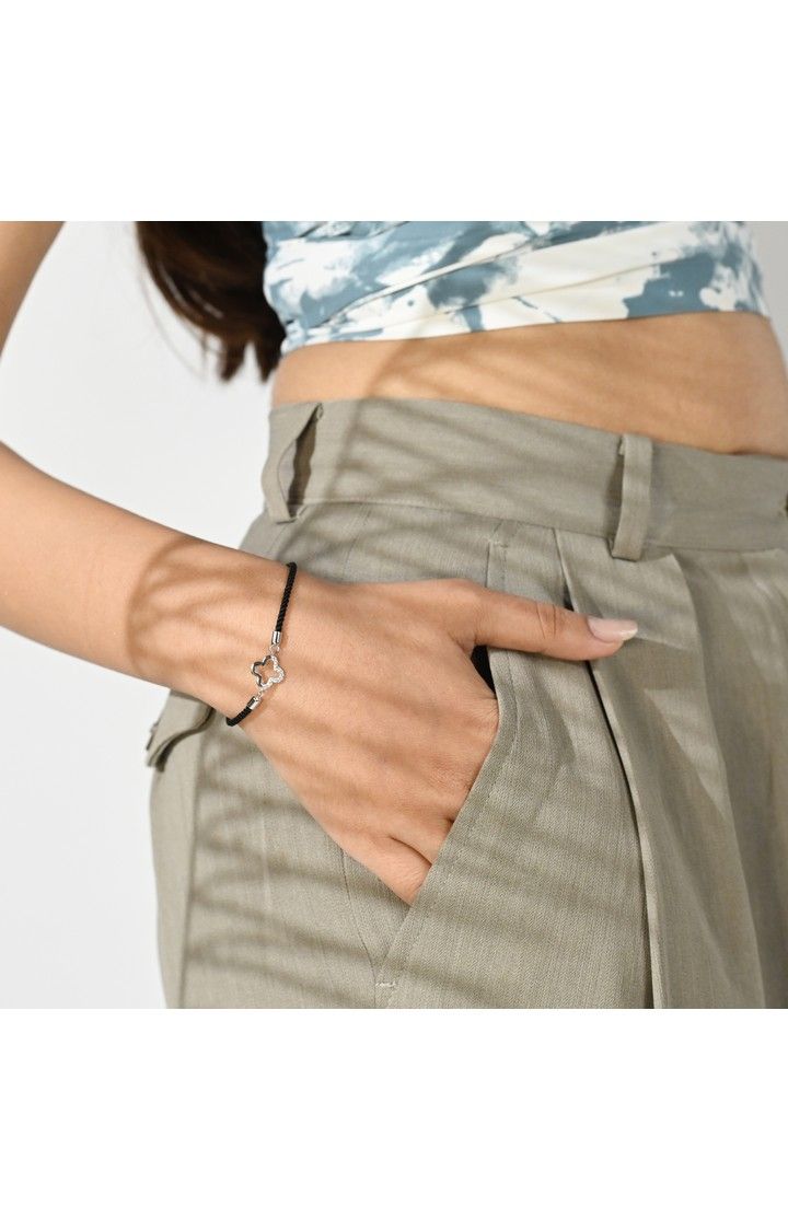 Half Stone Bracelet in Silver color