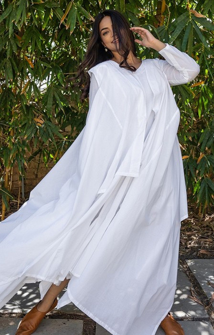OurDve | White Cotton Dress 3