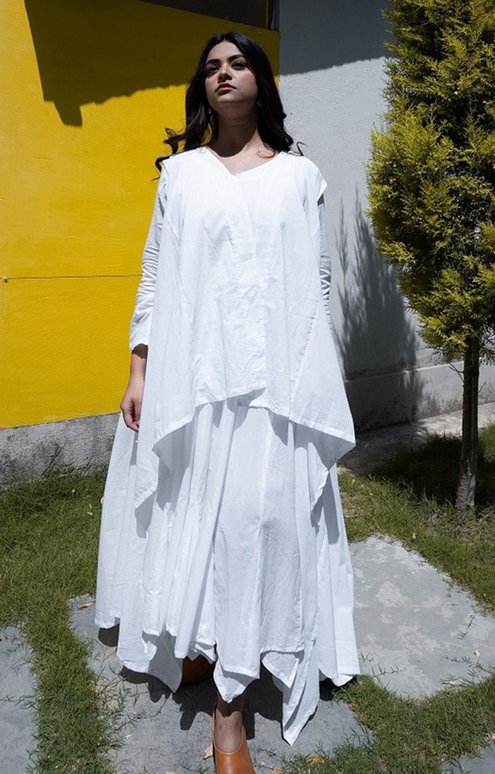 OurDve | White Cotton Dress 1
