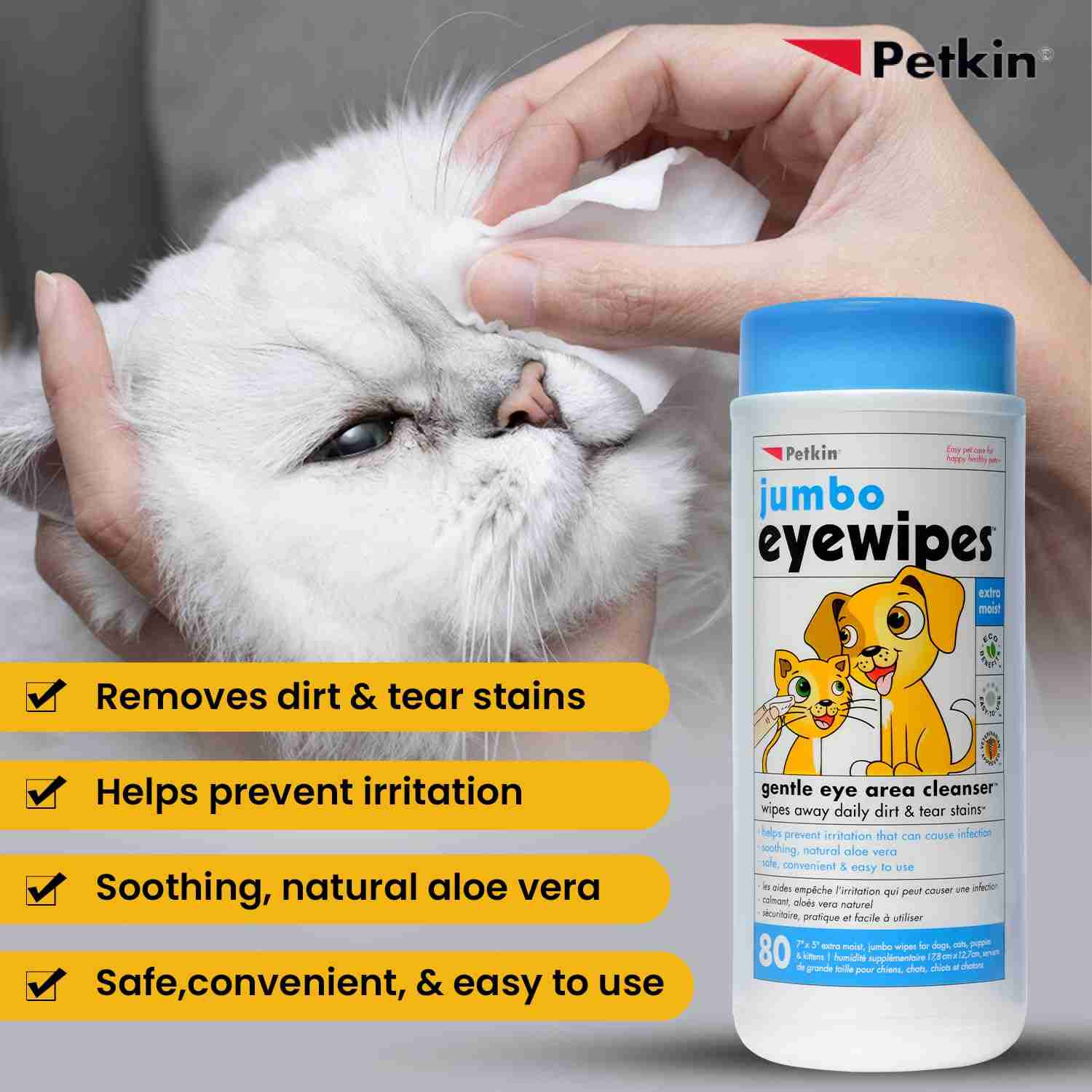 Petkin Jumbo Eyewipes