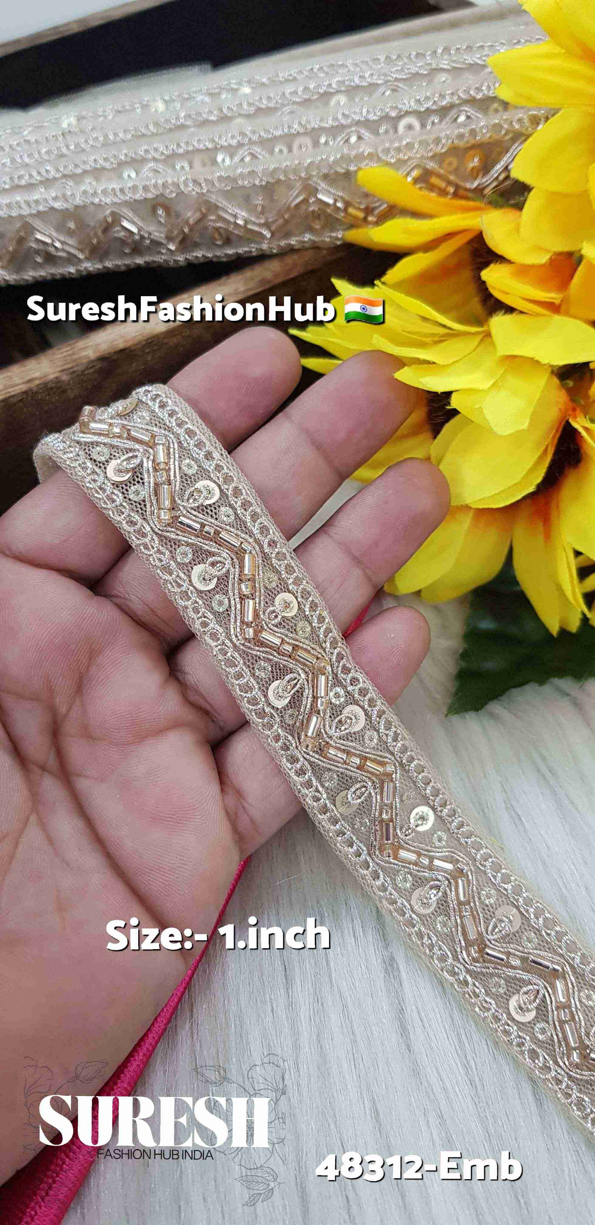 Rose Gold Radiance Embroidery Lace
