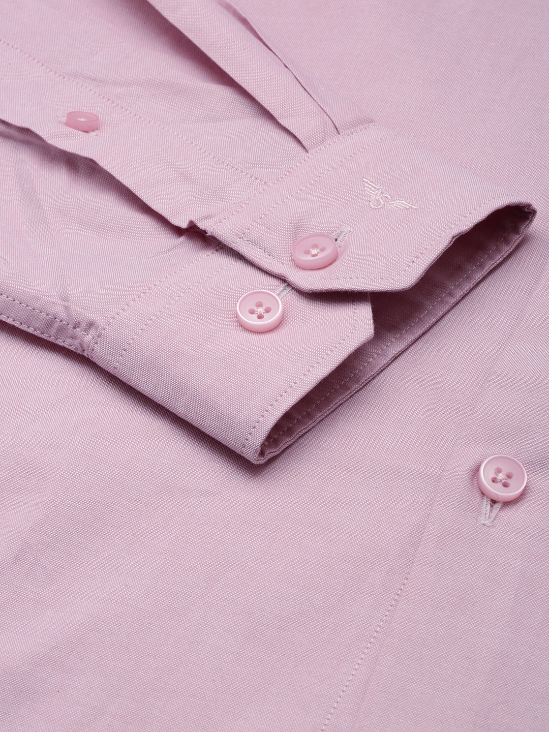 SHOWOFF Men's Spread Collar Solid Pink Smart Shirt