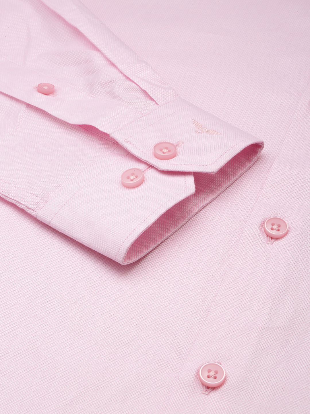 SHOWOFF Men's Spread Collar Self Design Pink Smart Shirt