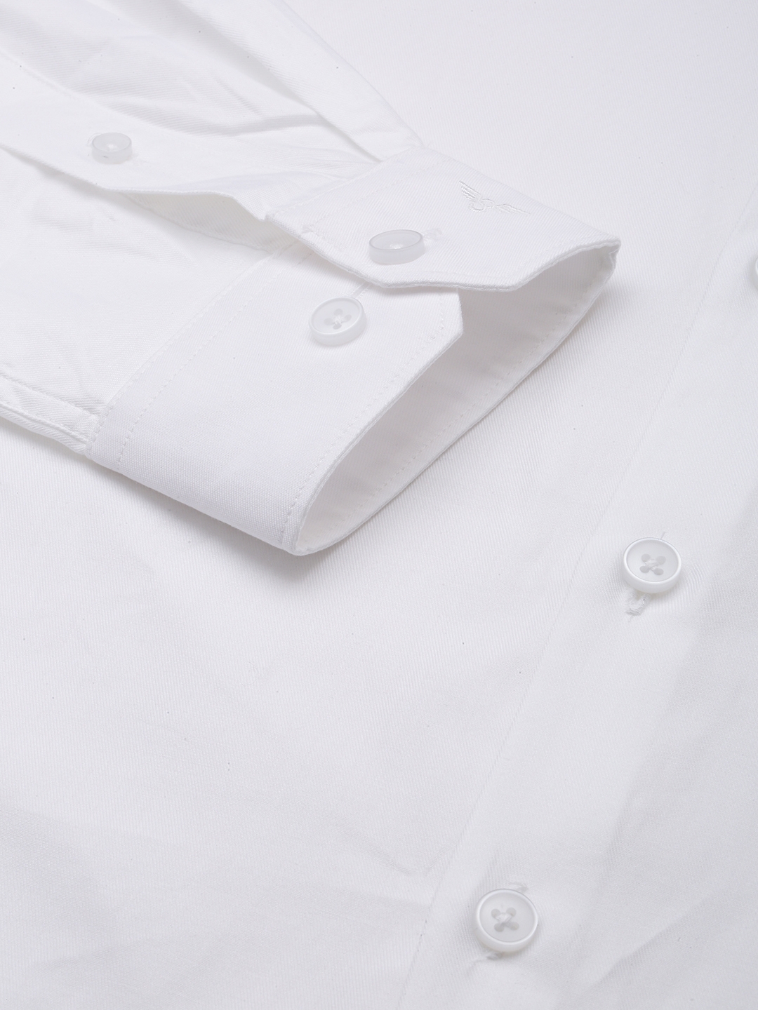 Showoff | SHOWOFF Men's Spread Collar Solid White Smart Shirt 6