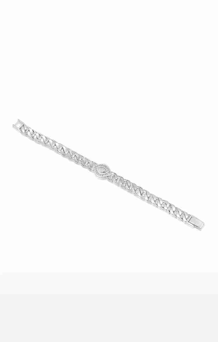WRAPGAME INDIA | Unisex Silver Evil Eye Cuban Bracelet