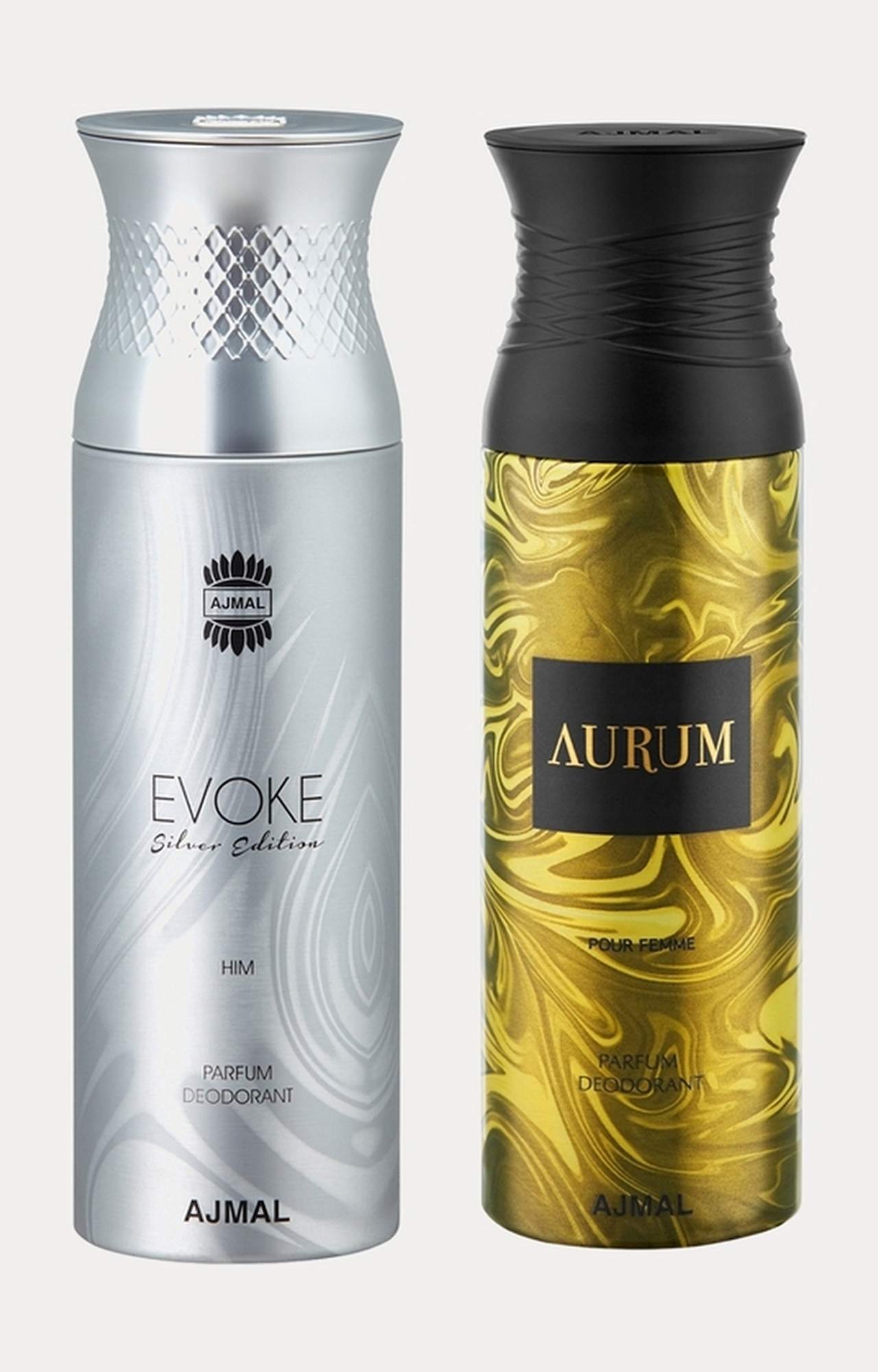 Ajmal | Ajmal EvokeSilverHim & Aurum Deodorants Gift For Men & Women (200 ml, Pack of 2)  0