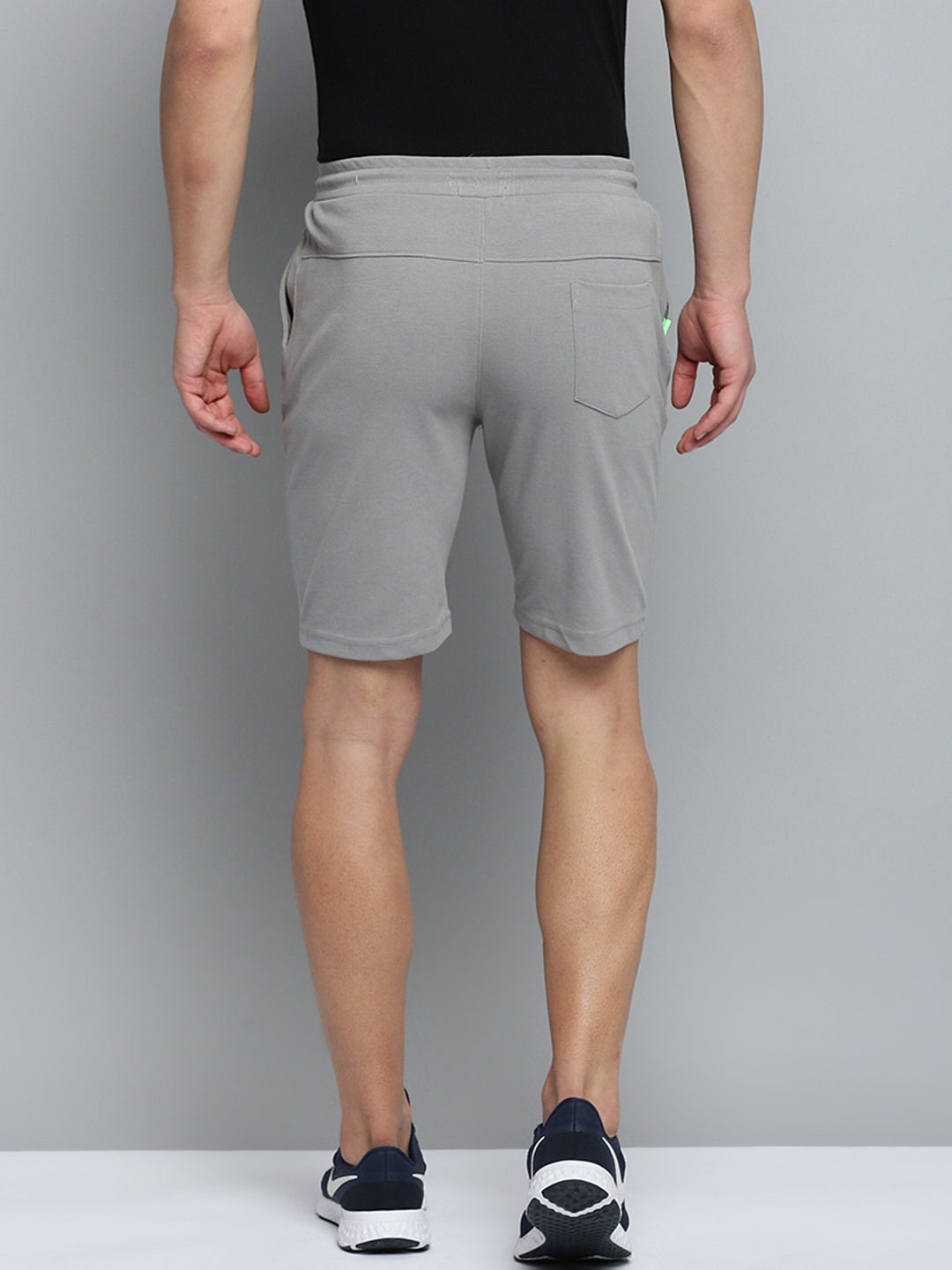 SHOWOFF Men's Knee Length Solid Grey Mid-Rise Sports Shorts