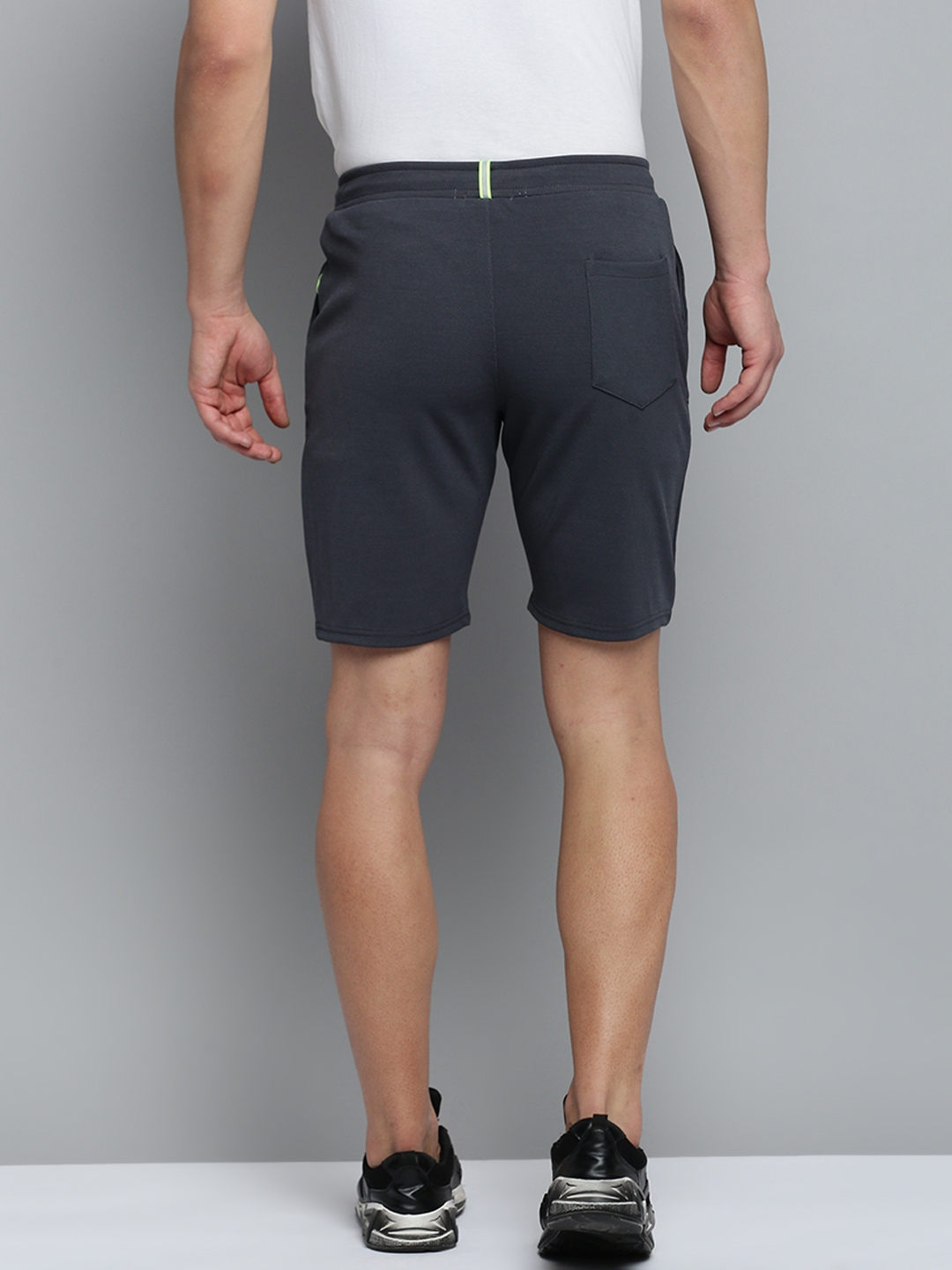 Showoff | SHOWOFF Men's Knee Length Solid Grey Mid-Rise Sports Shorts 2