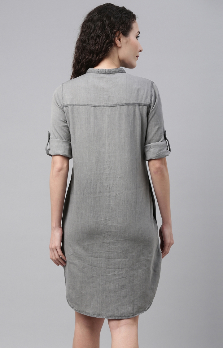 Enviously Young | Grey Solid Dresses 4
