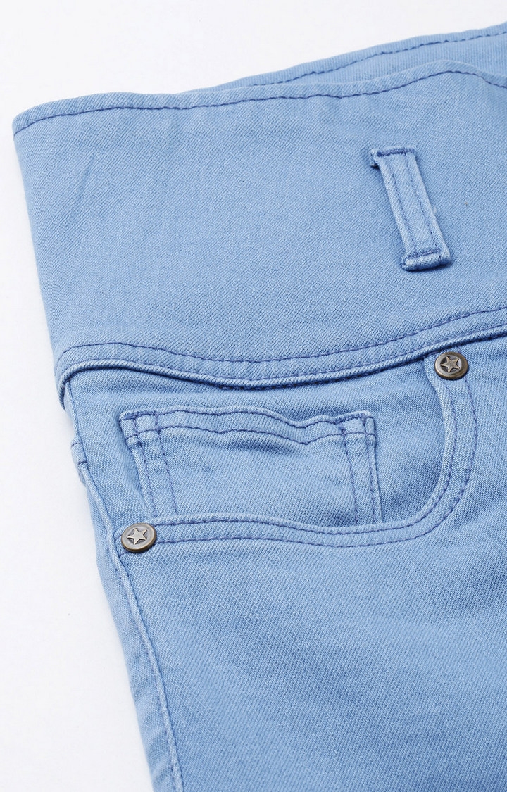 Enviously Young | Enviously Young High Rise 5 Button Ice Blue Jeans 5