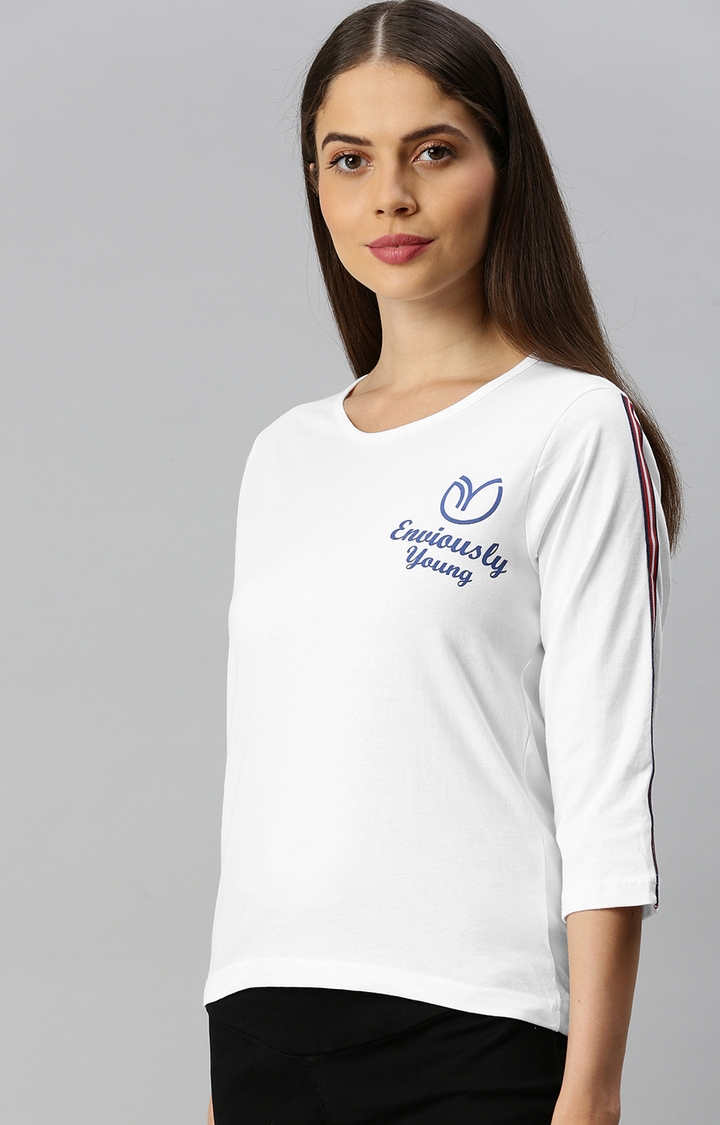 Enviously Young | White Solid T-Shirts 2