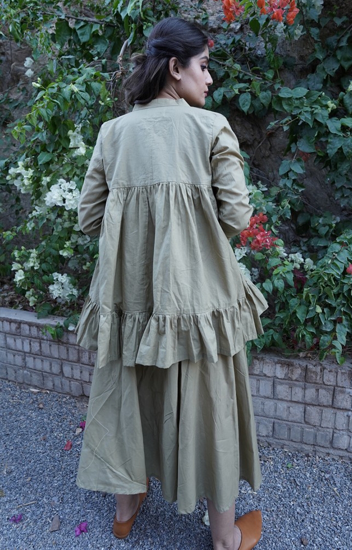 OurDve | Green Cotton Dress 4