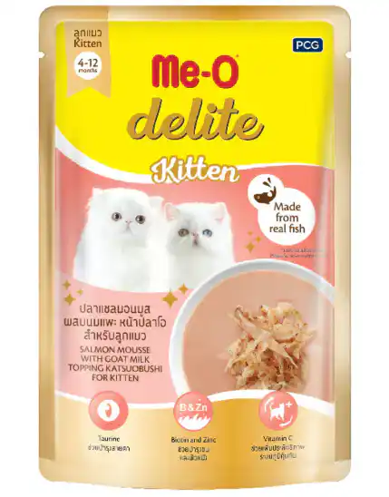 MeO Delite Salmon Mousse With Goat Milk Kitten Pouch 70g