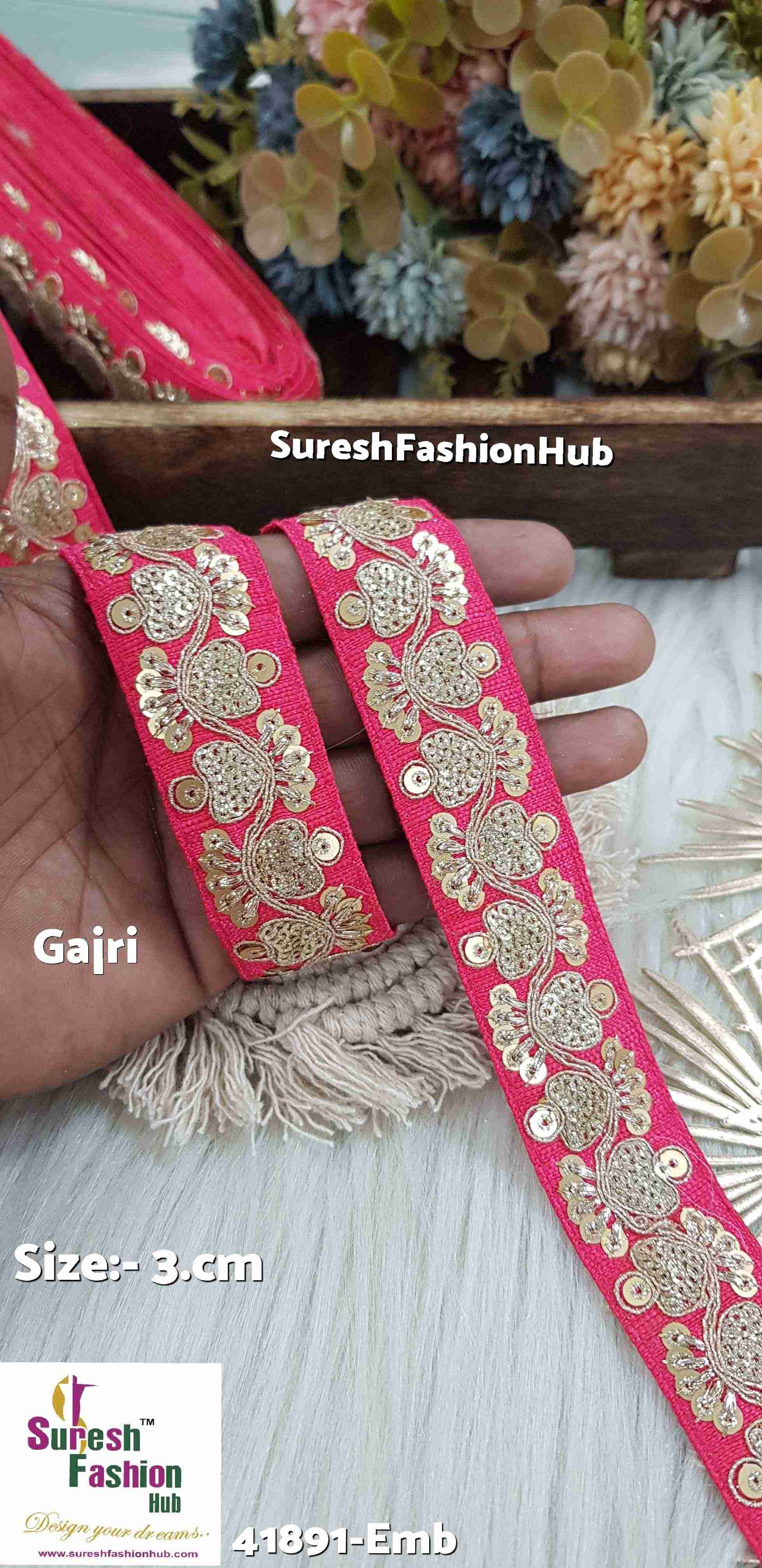 Gajri Colour Luxe Zari Embroidered Lace Roll