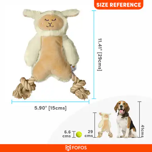Barkbutler x Fofos Ropeleg Plush Sheep Toy for Dogs (White)