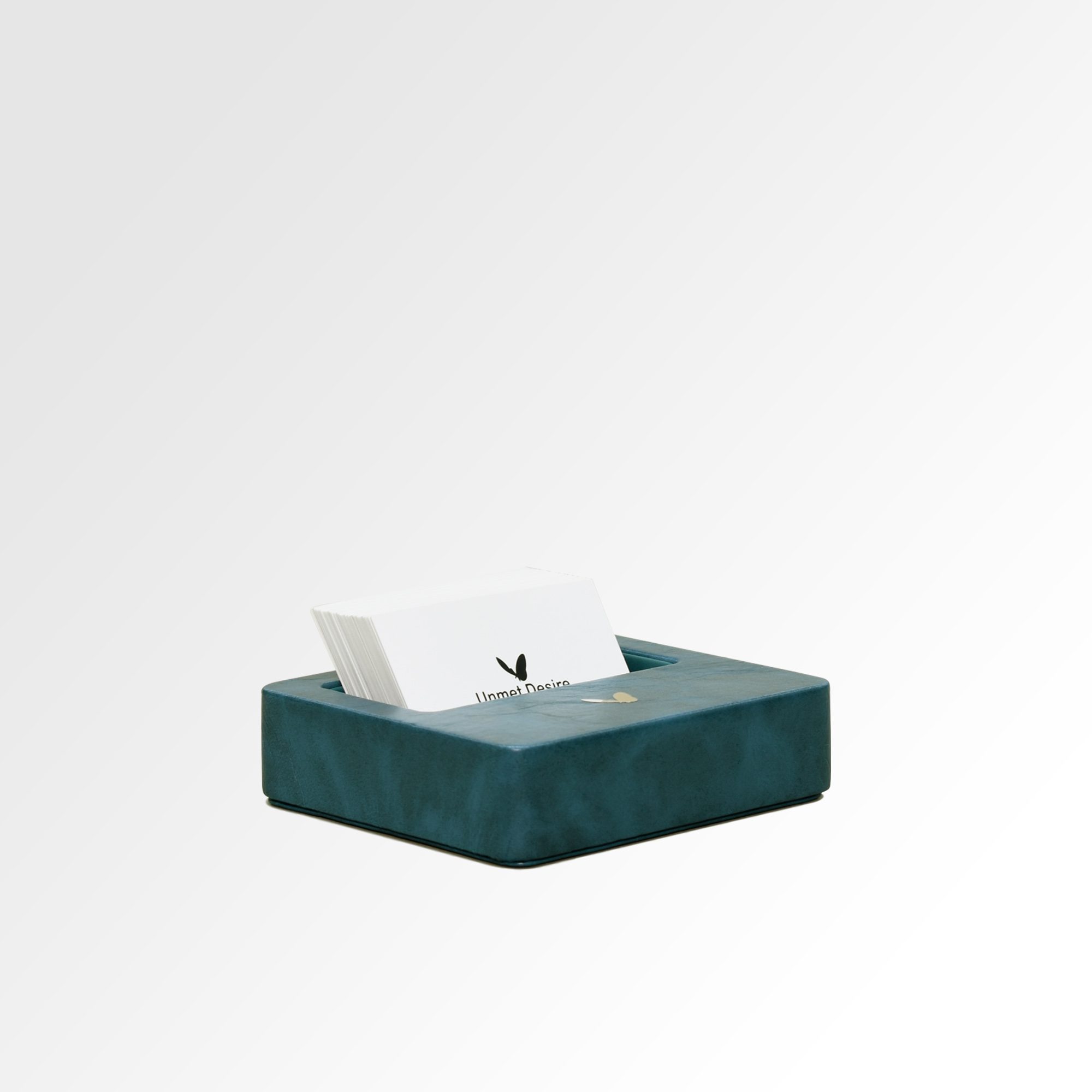 Visiting Card Holder for Desk | Faux Leather | Square | Moderno | Blue