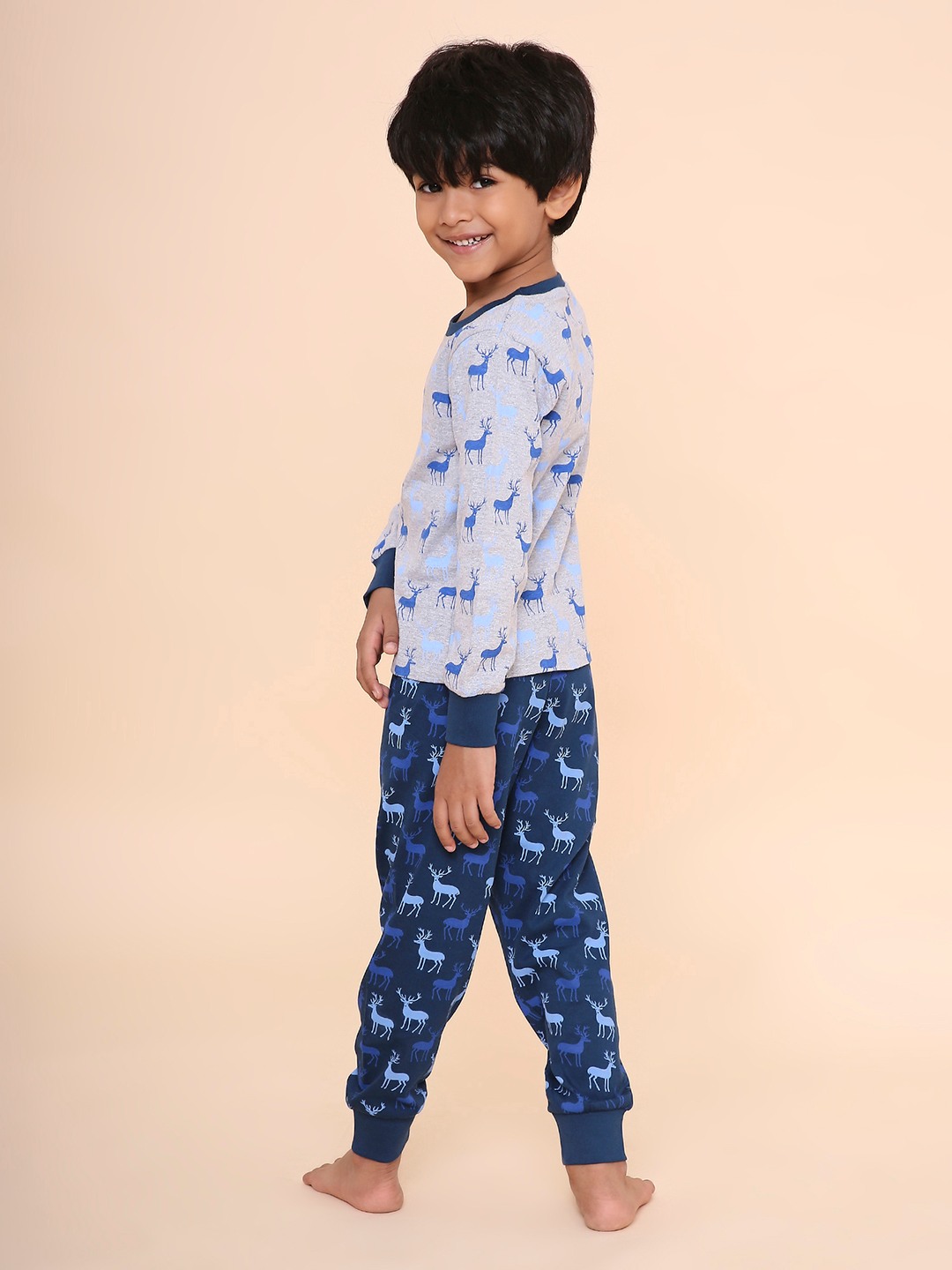Boys- 2 piece printed cotton jogger lounge set