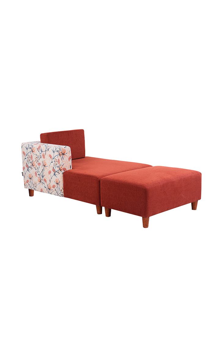 neudot Hailey Fabric Chaise Lounger RHS in Floral Cider Orange Colour