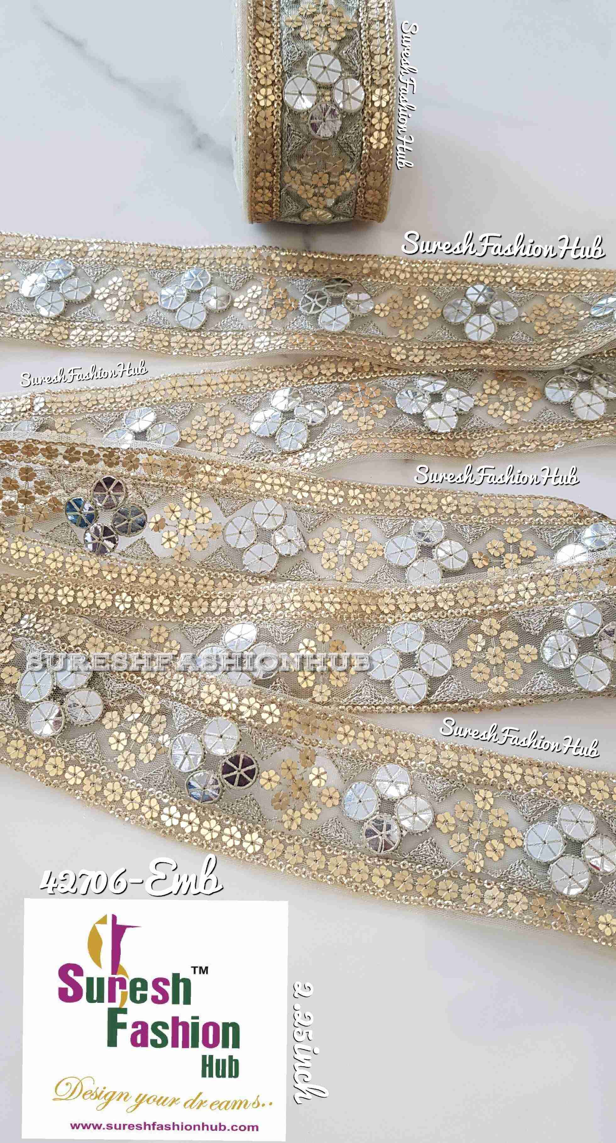 Light Mehndi Green U-Edging Designer Trim