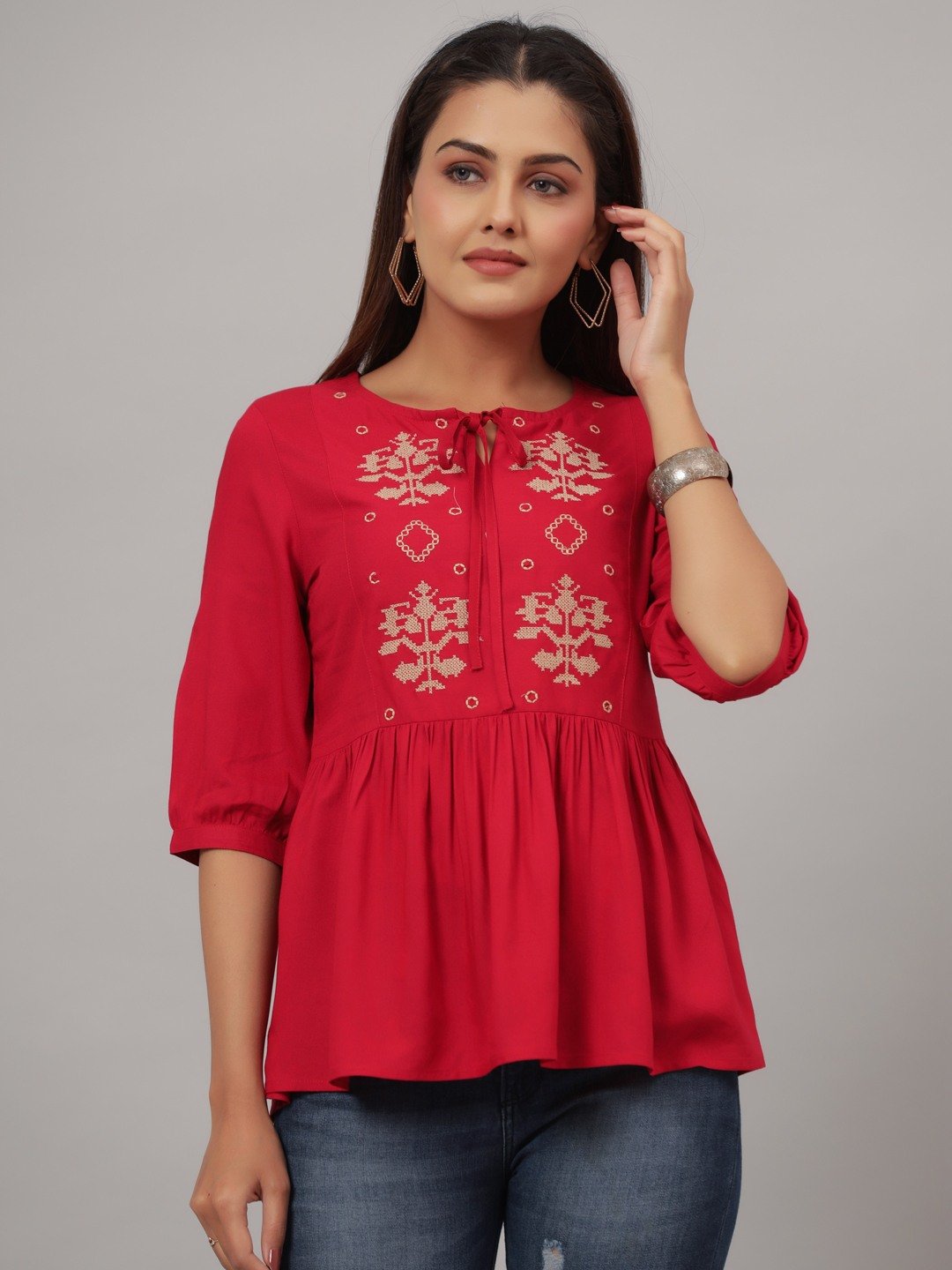 PINK EMBROIDERED TOP