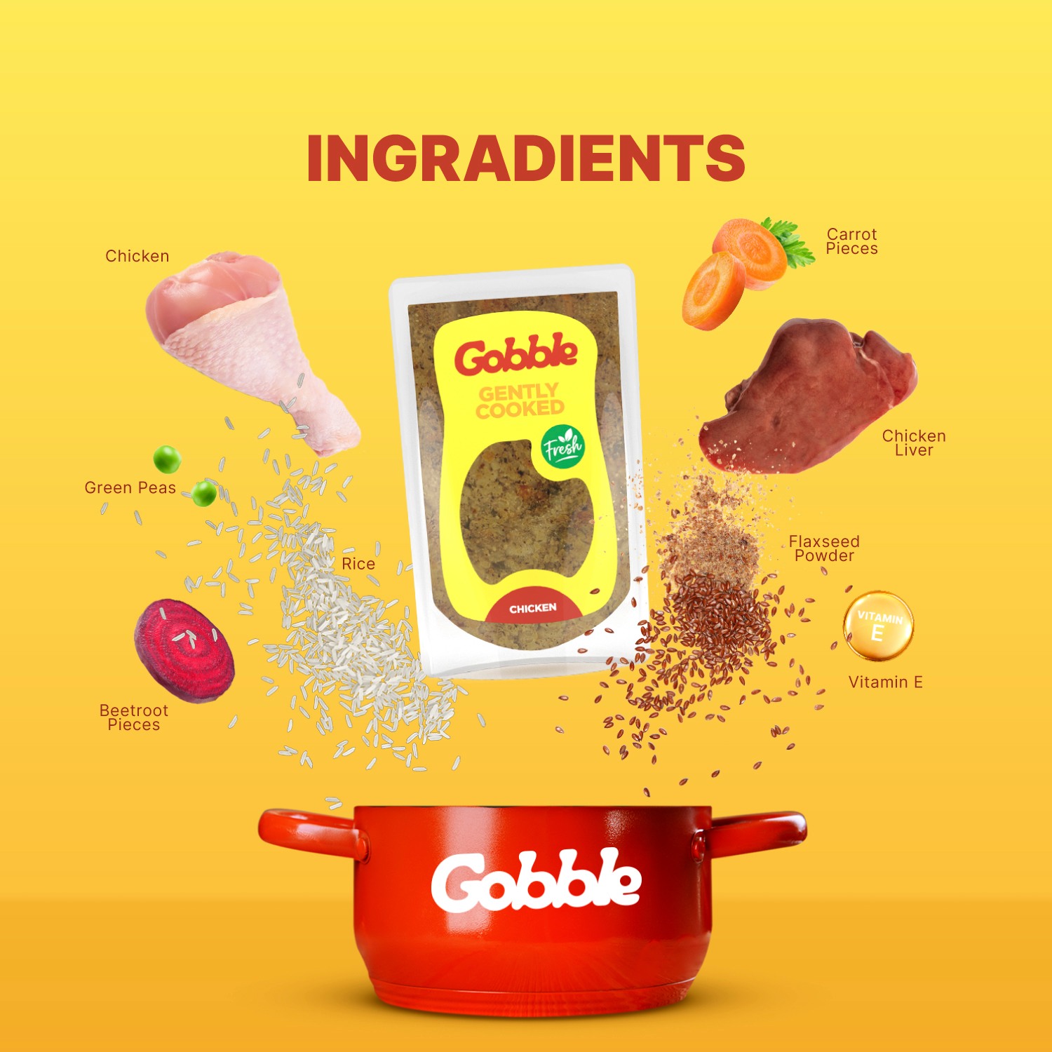 Gobble Gently Cooked Chicken with Rice Wet Dog Food, 300g