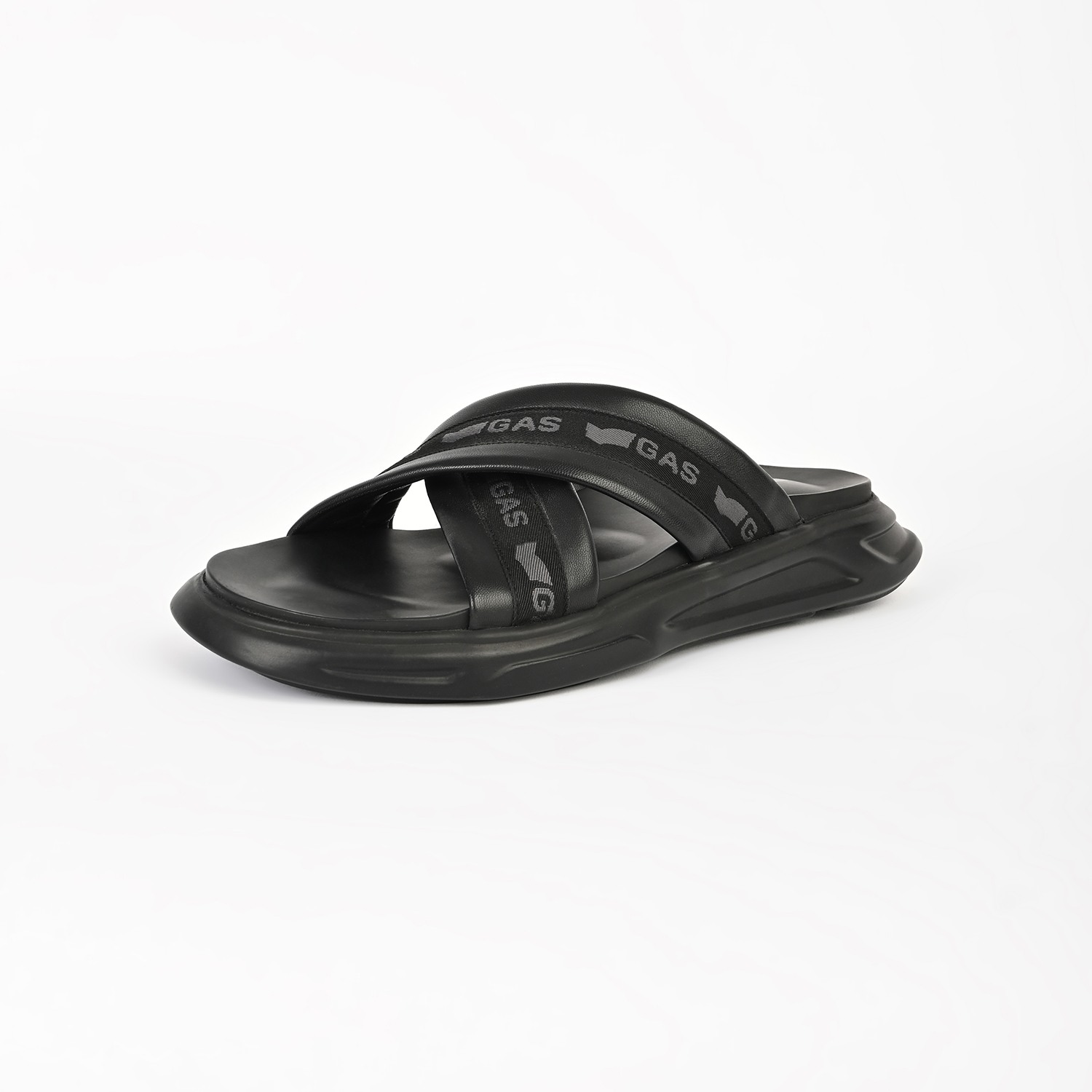 Men Furbo Black Sandals