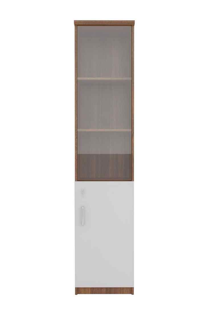 Vivaldi Book Shelf with Open & Closed Storage in Leon Teak Finish