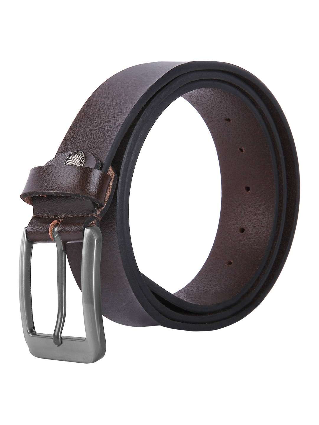 Creature Plain Solid Formal/Casual Brown Genuine Leather Belts For Men