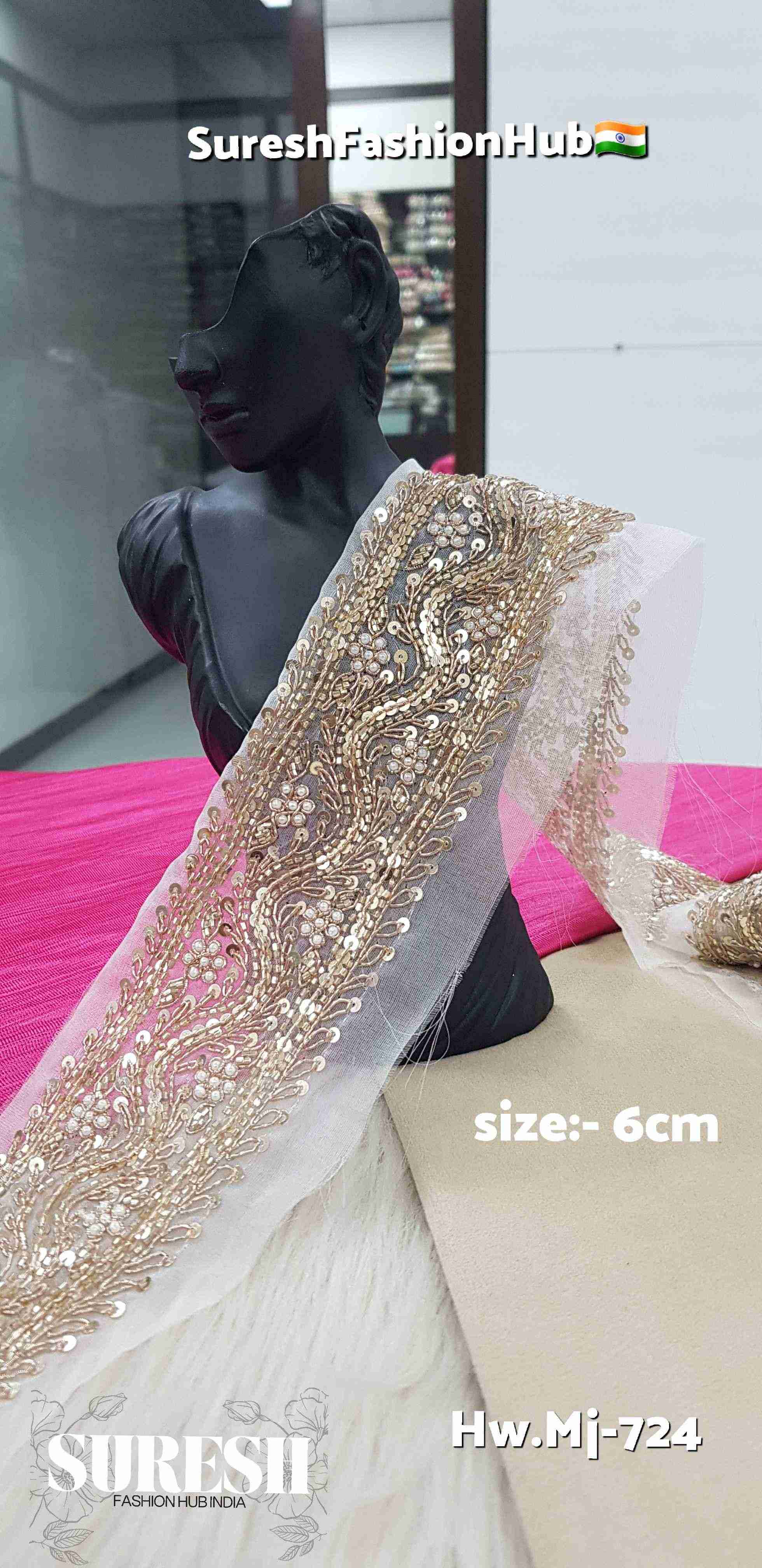 Pearl Moti Floral Grandeur Organza Lace
