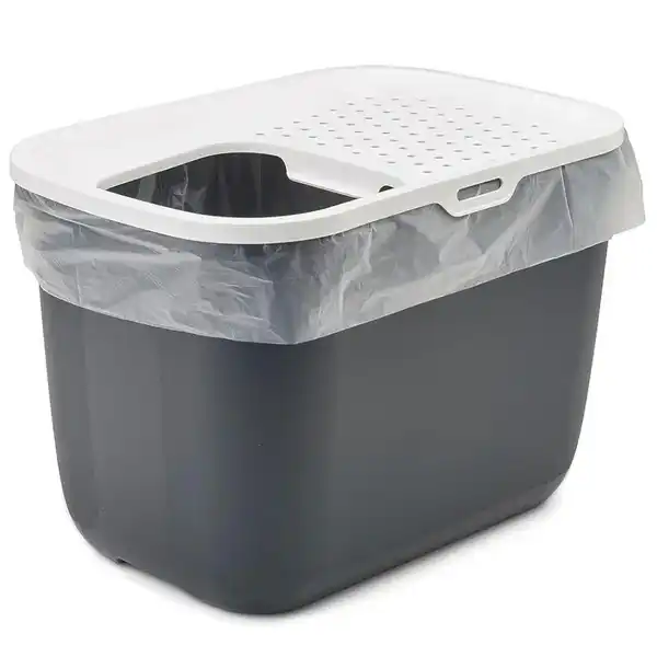 Savic Hop In Modern Cat Litter Tray Anthracite - 23 x 15 x 15 inch