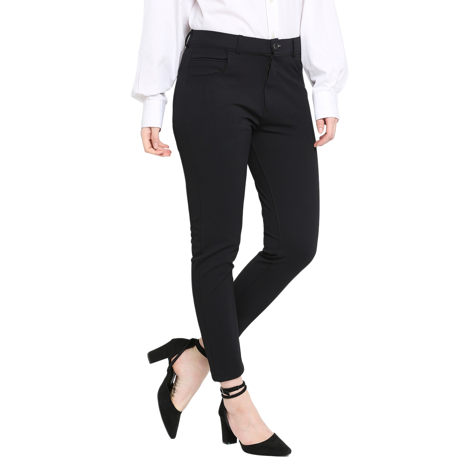 Buy White & Black Trousers & Pants for Women by AND Online | Ajio.com