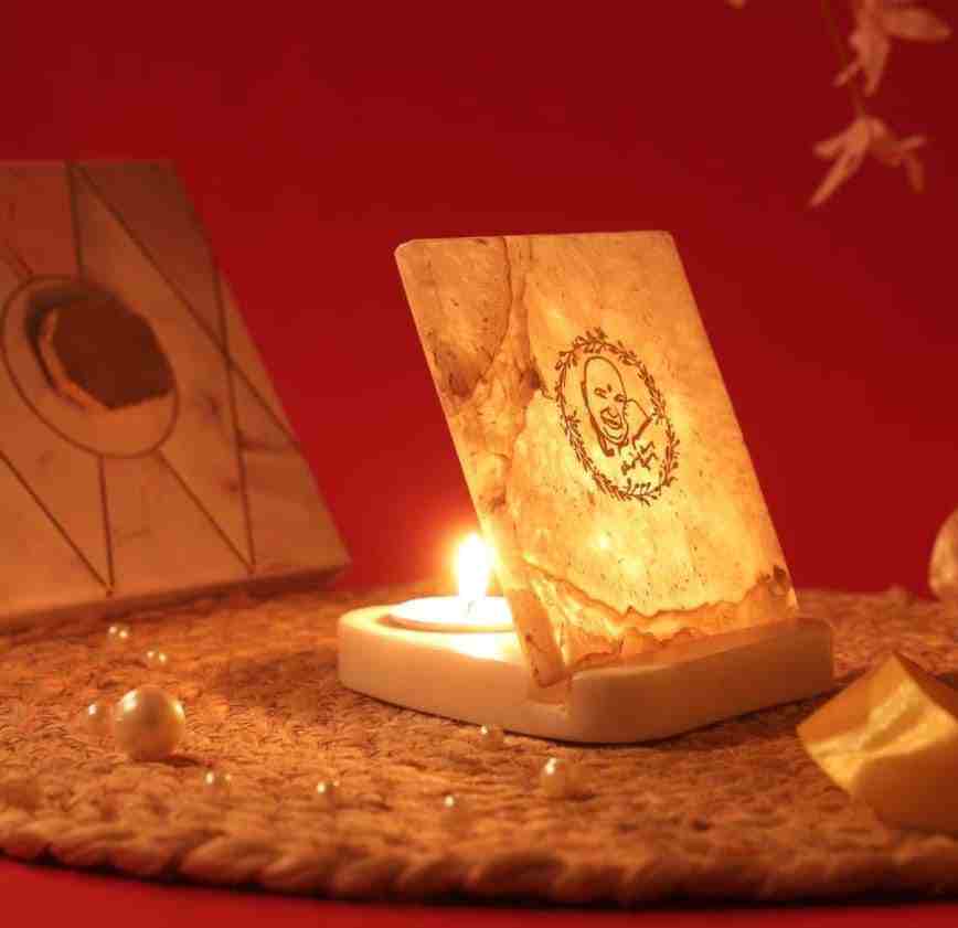 A Light Base And Agate Plates Of Different Symbols