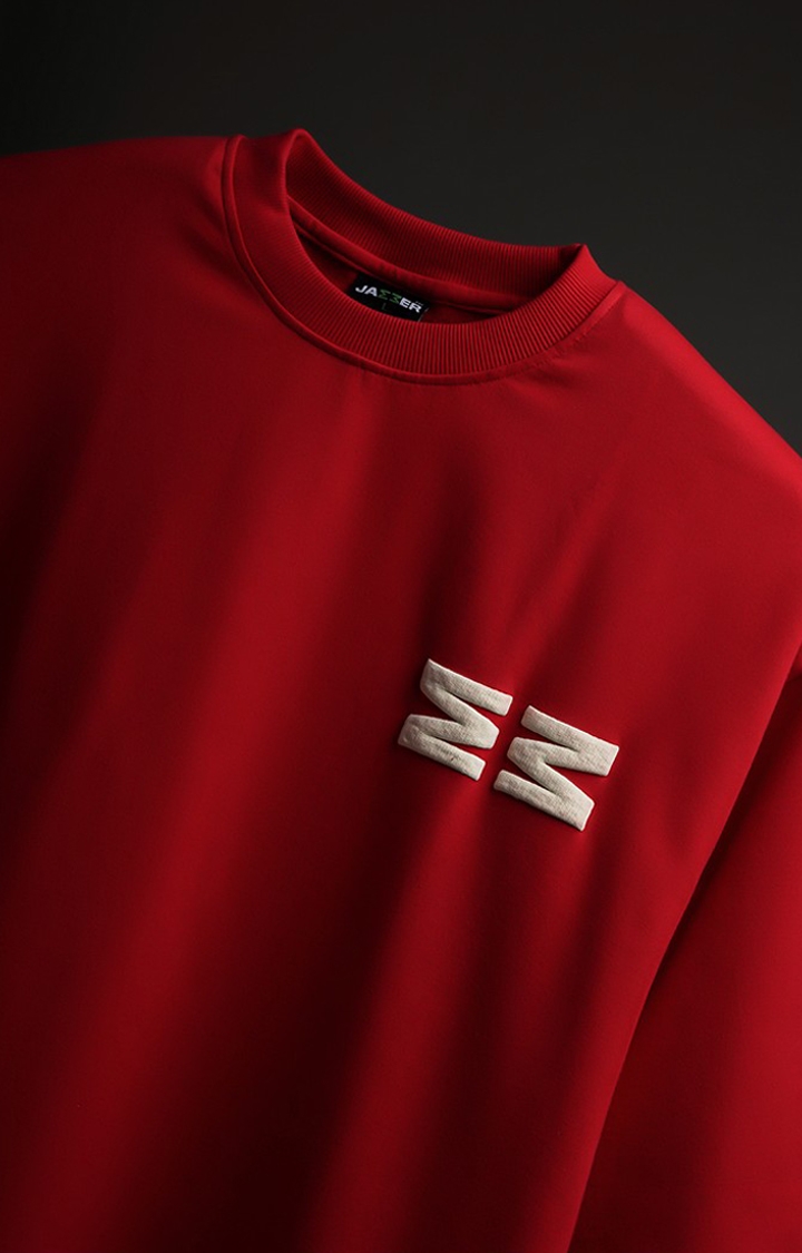 Unisex Evil Red Printed Oversized T-Shirt