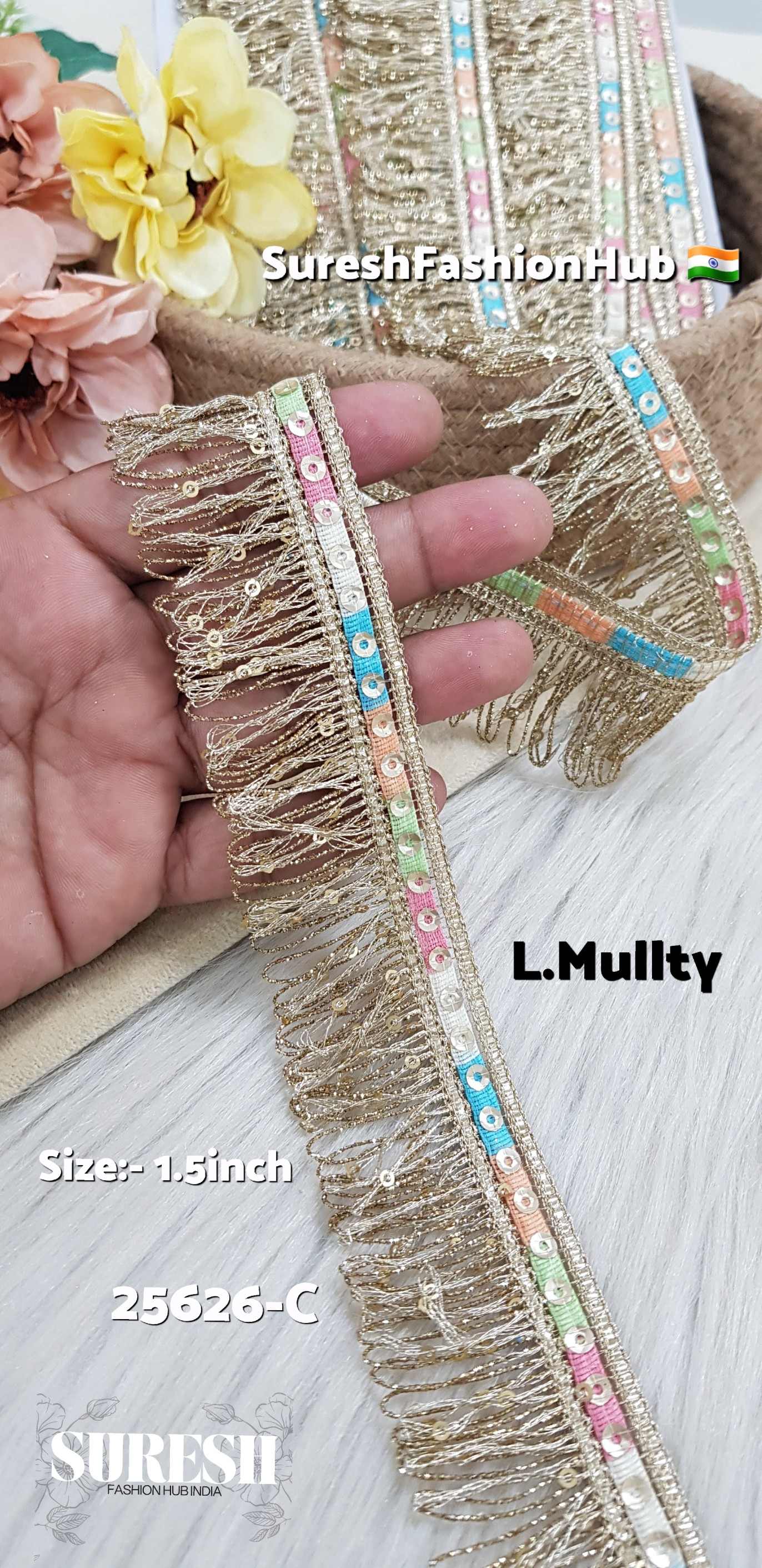 Light Multy Zari Sequin Fringe Lace